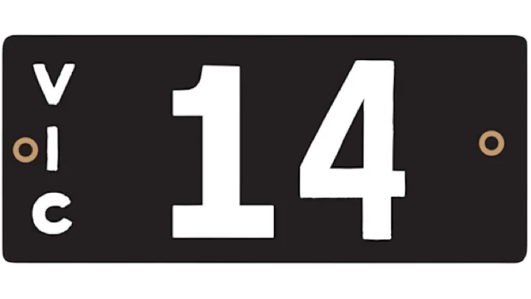 VIC 14 Victorian Heritage number plate