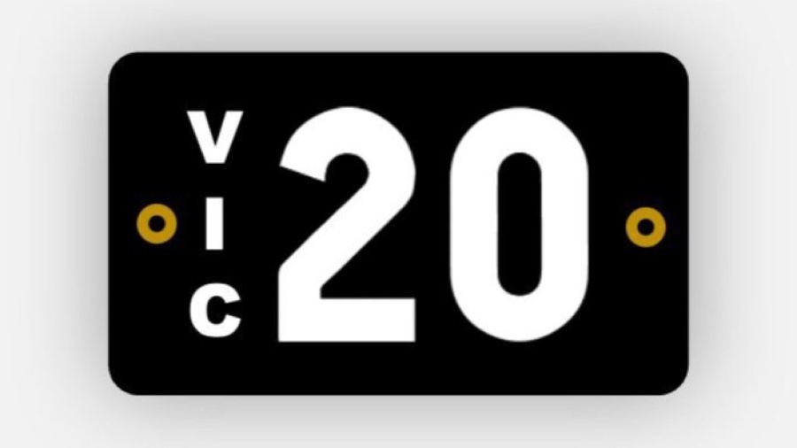 The VIC 20 Victorian Heritage number plate