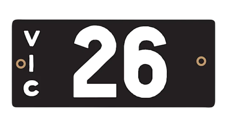 VIC 26 Victorian Heritage number plate