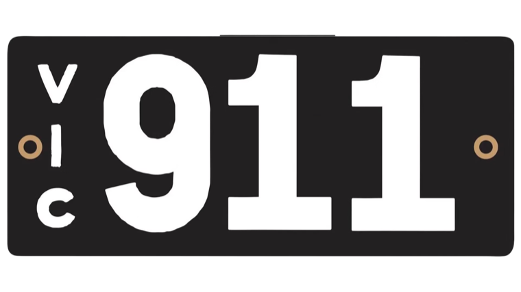 VIC 911 Victorian Heritage number plate